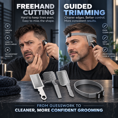 4-Piece Hair Clipper Guide Comb Set – Universal Fit, Professional Barber Combs, DIY Home Haircut Kit