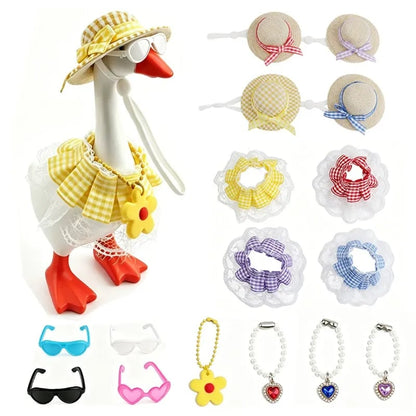 16PCS Mini Desk Goose Outfit Set