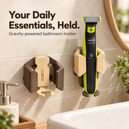 🪥 Gravity-Grip Wall Mount Toothbrush Holder | Drill-Free Bathroom Organizer🧼