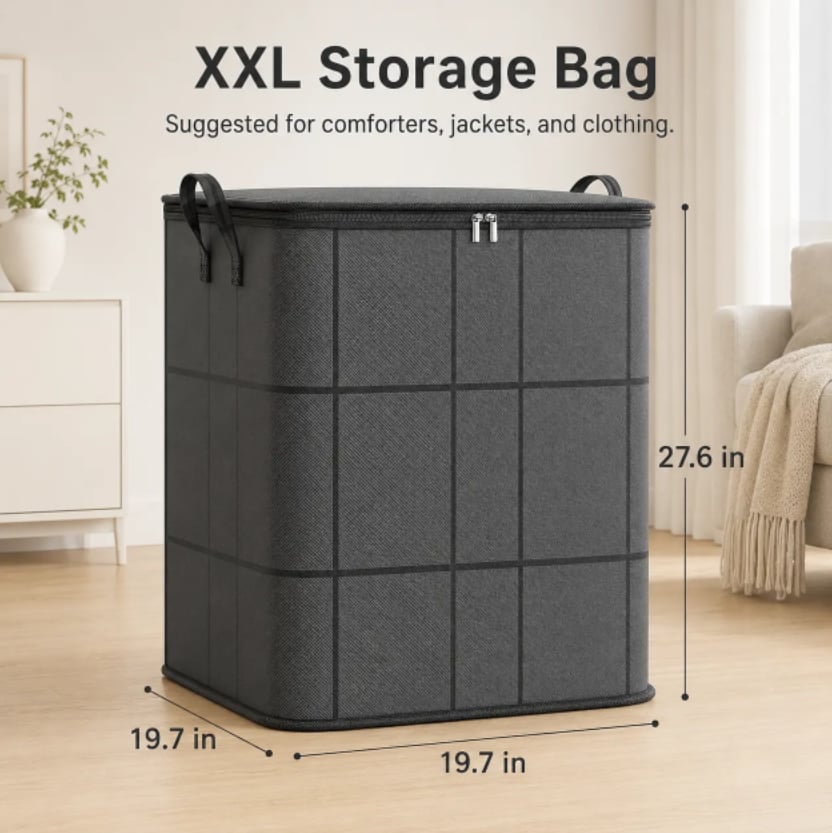 ⚡Hot Sales 49% OFF🔥Spacious Moving Storage Bin – Zippered Organizer for Quilts