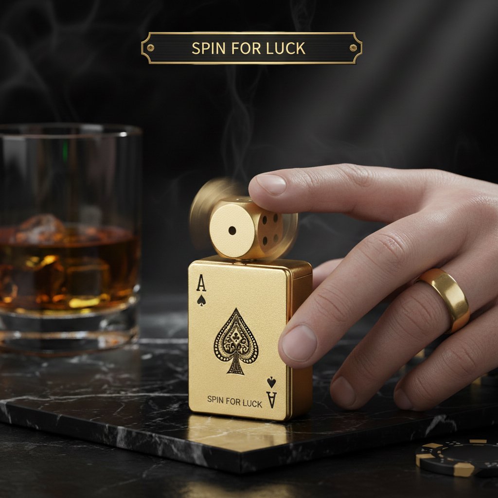 🎉Buy 1 Get 1 Free🎲Windproof Poker Dice Rotating Cigar Lighter, Butane Refill (Not Included)