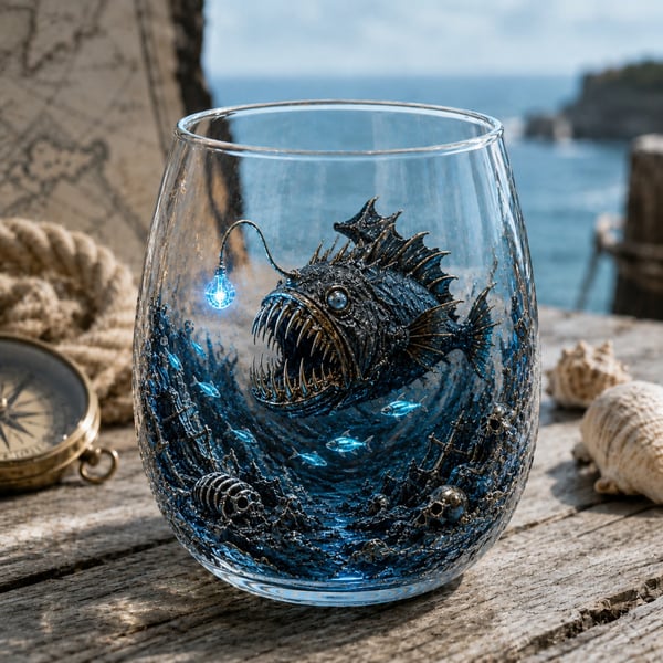 🌊 7-Piece Legendary Ocean Treasure Crystal Set for Whiskey Lovers & Home Bar Collectors ⚓✨