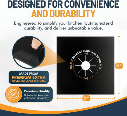 🥘 Reusable Gas Stove Burner Liners♻️ (Set of 4)