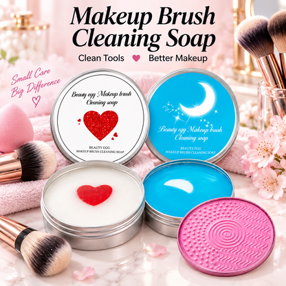 🫧 Makeup Brush Cleaning Soap with Silicone Scrub Pad | 100g ✨