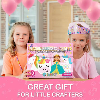 🎨❤️ 20 Princess & Unicorn Crafts in a Box – Fun Mess-Free DIY Kit for Kids Ages 3–8