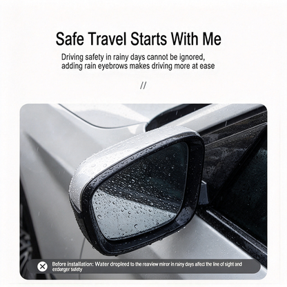 🔥 HOT SALE 49% OFF ☂️2 Pack Carbon Fiber Rain Eyebrow — Clear Rearview Mirror in Rain