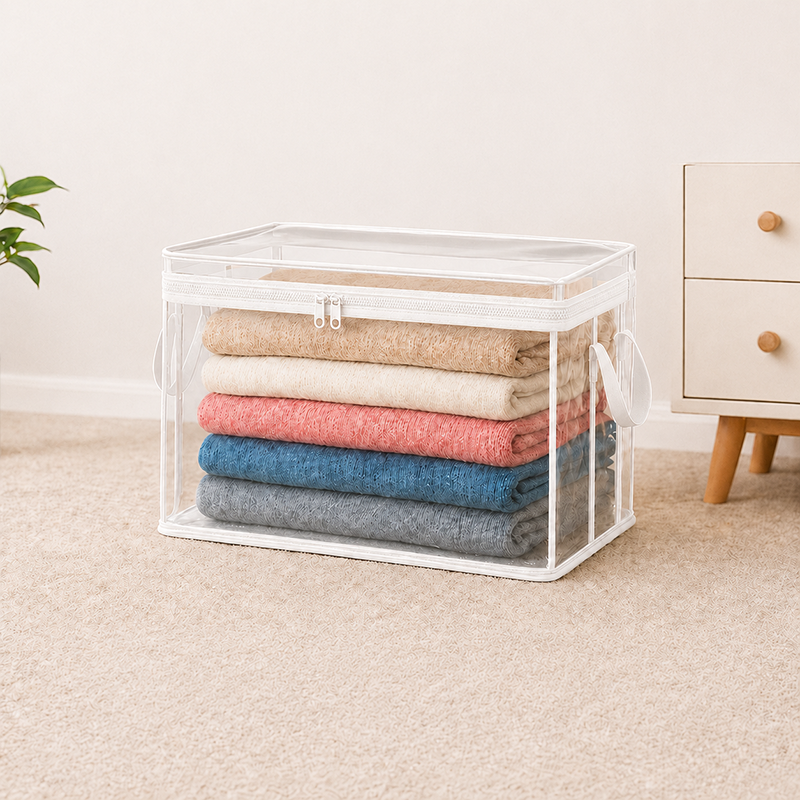🔥Last Day 49% OFF📦Portable Large Heavy-Duty Thick Plastic Clear Storage Box with Hinged Lid | Home, Travel & Camping