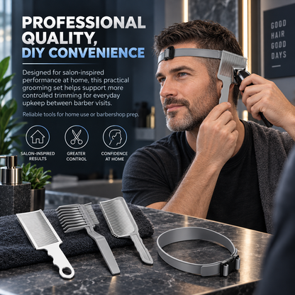 4-Piece Hair Clipper Guide Comb Set – Universal Fit, Professional Barber Combs, DIY Home Haircut Kit
