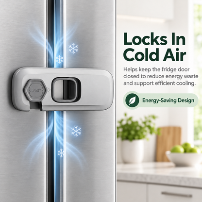 5-Pack Refrigerator Door Lock – No-Drill Adhesive Safety Latch, Child Proof, Fixes Broken Fridge Seal