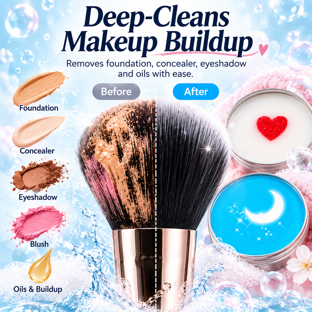 🫧 Makeup Brush Cleaning Soap with Silicone Scrub Pad | 100g ✨