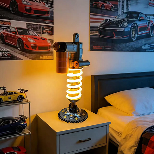 🎁Father's Day Limited Sale🔥Inspired Suspension Shock Absorber Lamp - Adjustable LED Light for Gamers & Car Enthusiasts