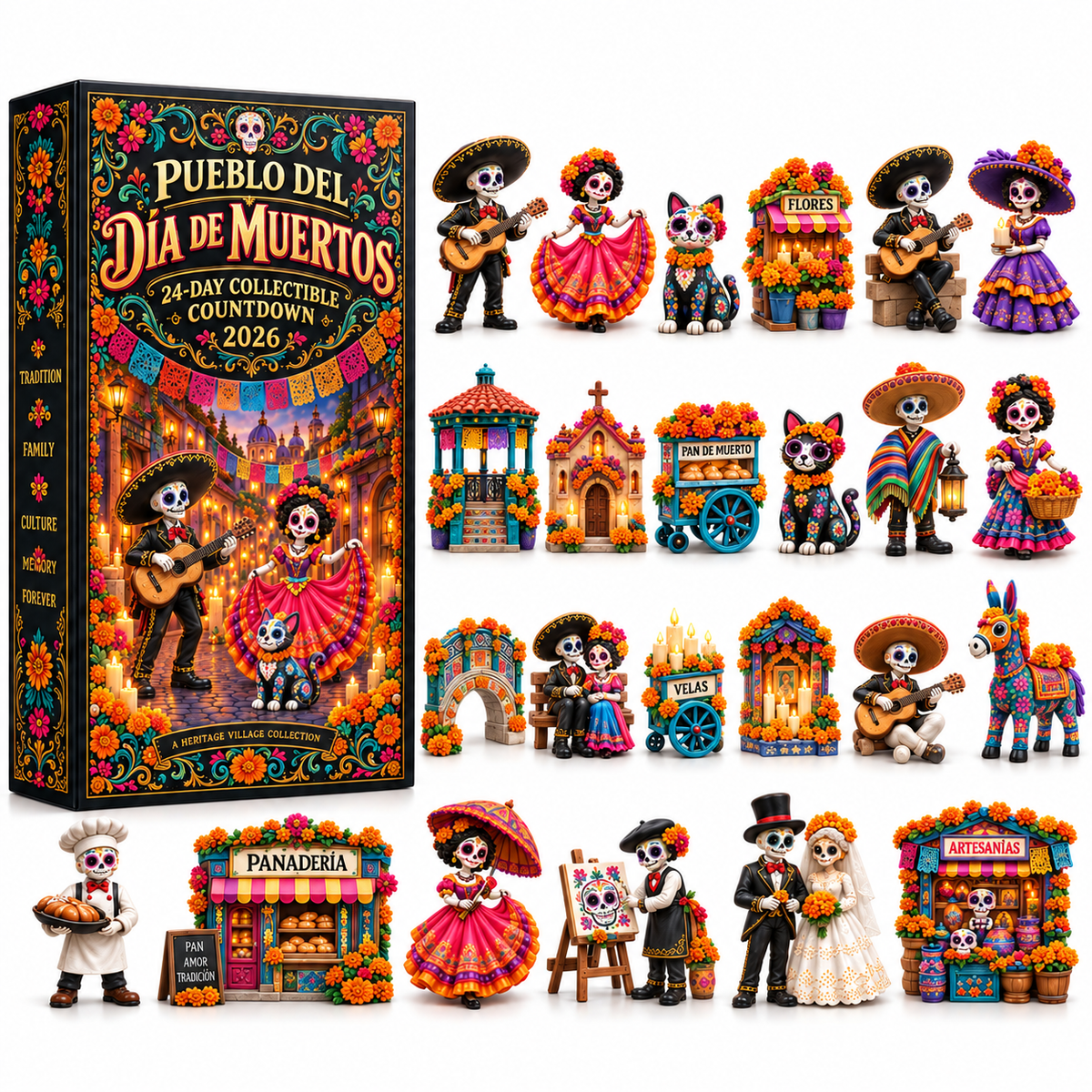 🌼 Pueblo del Día de Muertos 2026 – 24-Day Collectible Village Countdown