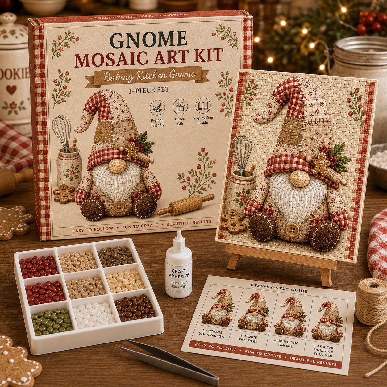🔥💕Last Day 50% OFF -  🌸Gnome Mosaic Art Kit – Create Your Own Charming Handmade Masterpiece