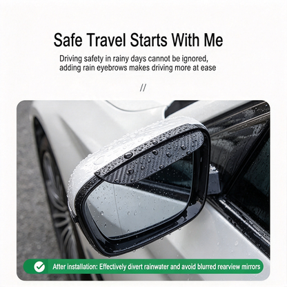 🔥 HOT SALE 49% OFF ☂️2 Pack Carbon Fiber Rain Eyebrow — Clear Rearview Mirror in Rain