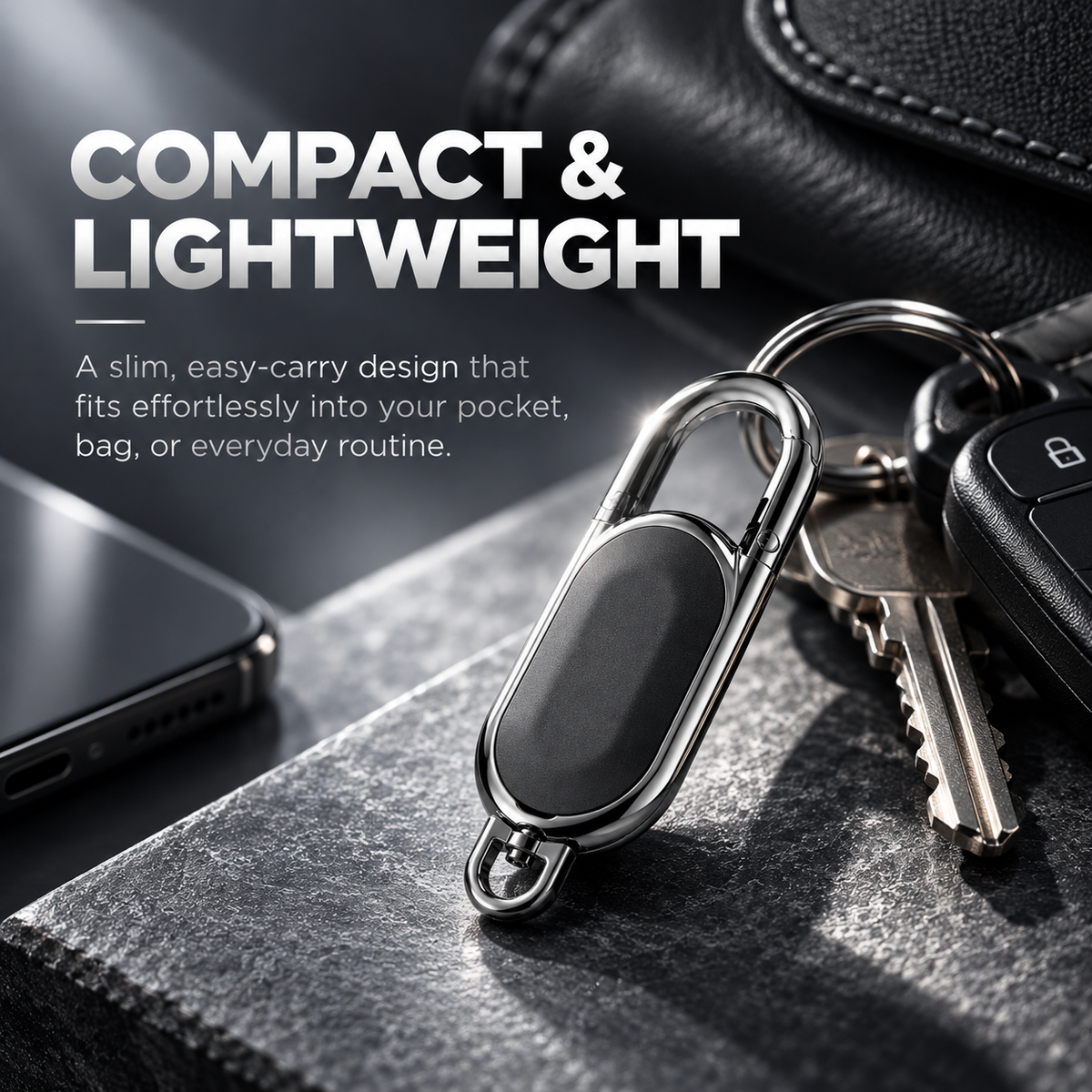 ✨ GPS Key Finder for Apple Find My – Stainless Steel Carabiner Keychain, Waterproof & 4-Month Battery, Global Locator Tracker
