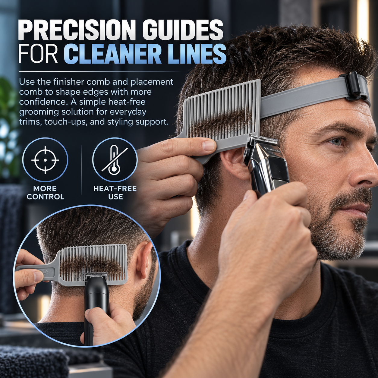 4-Piece Hair Clipper Guide Comb Set – Universal Fit, Professional Barber Combs, DIY Home Haircut Kit