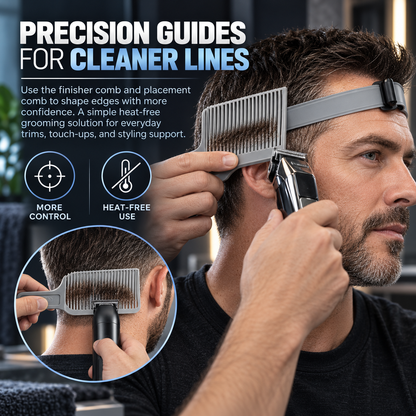 4-Piece Hair Clipper Guide Comb Set – Universal Fit, Professional Barber Combs, DIY Home Haircut Kit