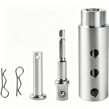 🔧 Heavy Duty Trailer Jack Drill Adapter, Fits 1-Inch Drive Shaft & 1/2-Inch Drill Socket, Ideal for RV Camper Dump Trailer