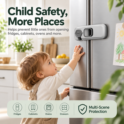 5-Pack Refrigerator Door Lock – No-Drill Adhesive Safety Latch, Child Proof, Fixes Broken Fridge Seal