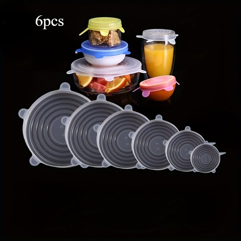 6/12pcs set Silicone Cover Stretch Lids Reusable Airtight Food Wrap Covers