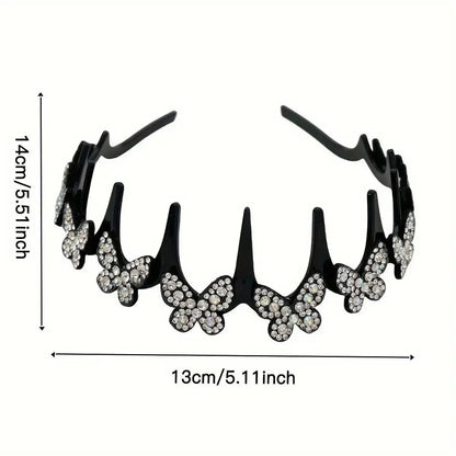 🔥Limited Time 50% Off🎨4 Pack Unisex Wavy Crystal Headband Set