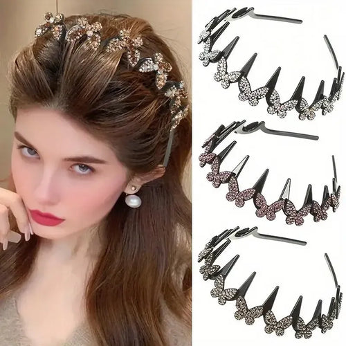 🔥Limited Time 50% Off🎨4 Pack Unisex Wavy Crystal Headband Set