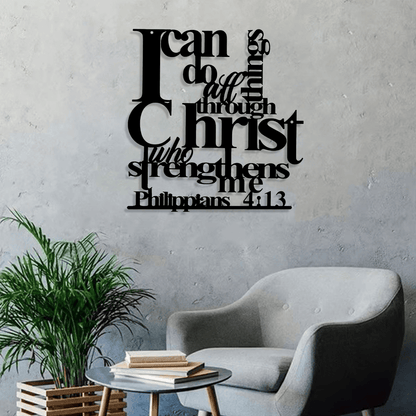 🔥Last Day 50% OFF ✝️Christianartworkshop Philippians 4:13 I Can Do All Things Metal Wall Decor: Christ’s Strength for Your Walls