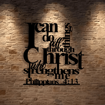 🔥Last Day 50% OFF ✝️Christianartworkshop Philippians 4:13 I Can Do All Things Metal Wall Decor: Christ’s Strength for Your Walls