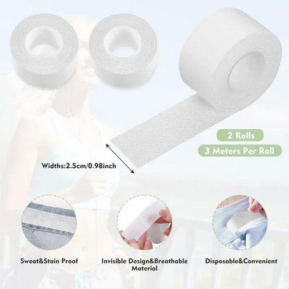 🎁2 Rolls Invisible Sweat Pads & Collar Protectors for Shirts – Unisex Sweat Guard
