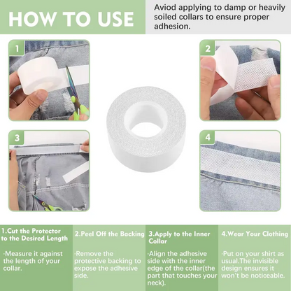 🎁2 Rolls Invisible Sweat Pads & Collar Protectors for Shirts – Unisex Sweat Guard