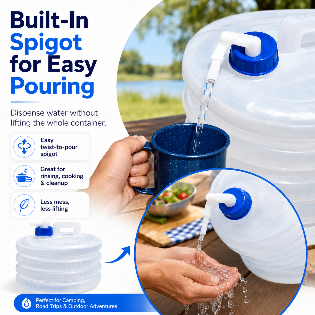 💧 – Collapsible Water Container with Spigot