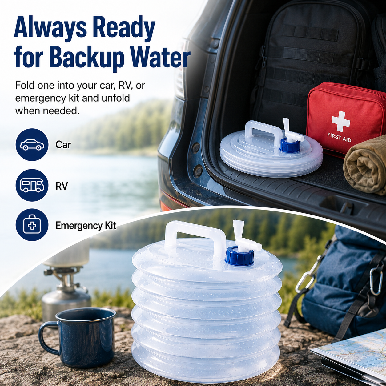 💧 – Collapsible Water Container with Spigot