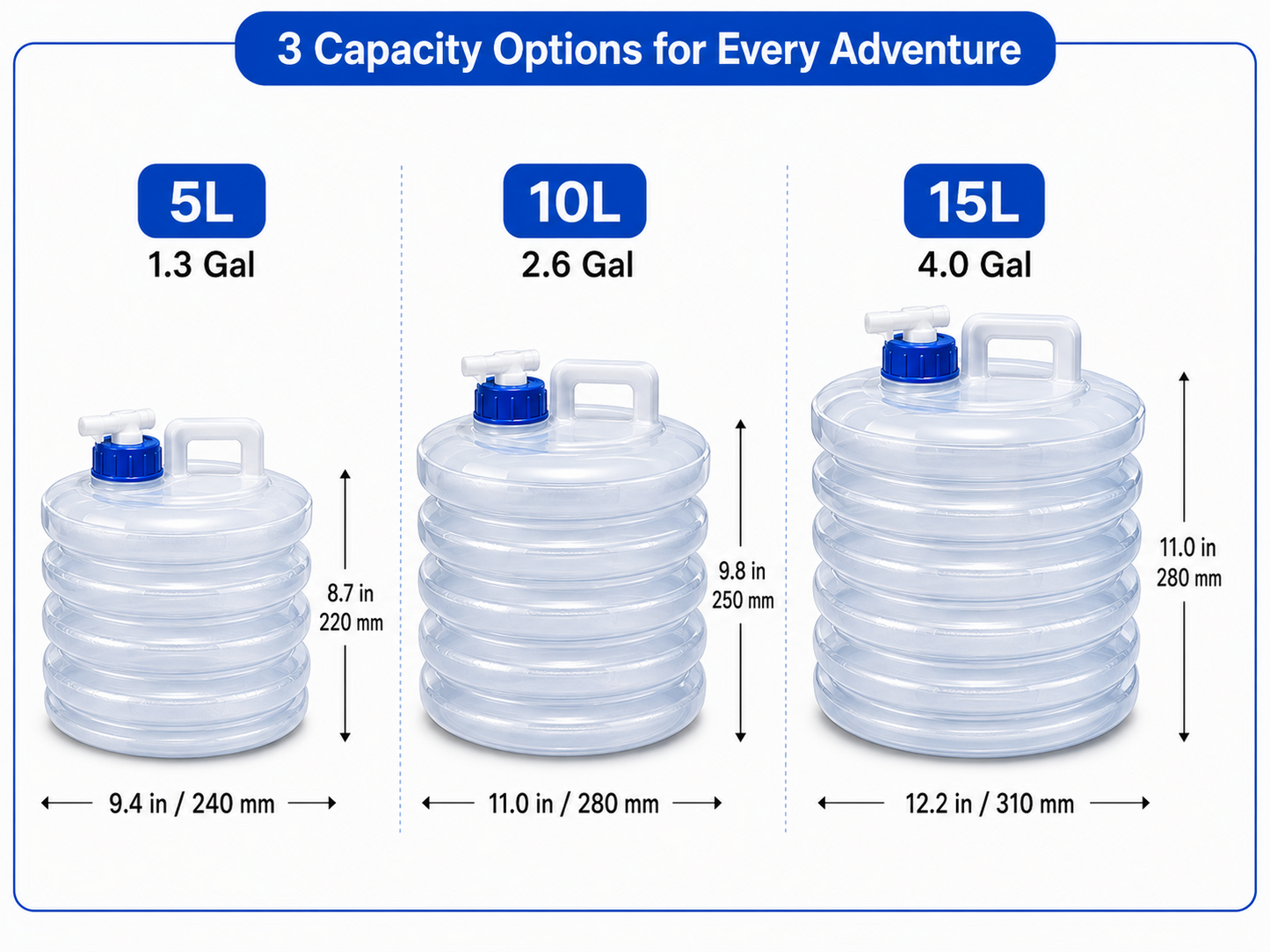 💧 – Collapsible Water Container with Spigot
