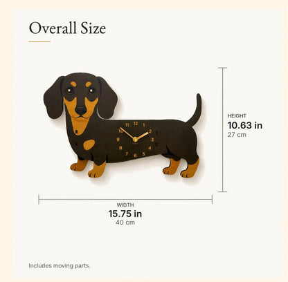 Swing Tail Dachshund Wooden Wall Clock 🐶