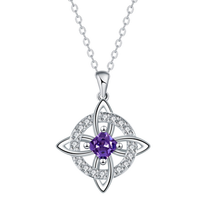 Mystical Birthstone Witches Knot Necklace – Natural Crystal 🔮💞Protect Your Loved Ones