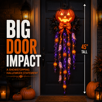 🎃 49% OFF Halloween Limited-Time Deal 👻 Lighted Pumpkin & Ghost Door Cascade