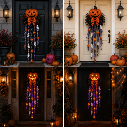 🎃 49% OFF Halloween Limited-Time Deal 👻 Lighted Pumpkin & Ghost Door Cascade