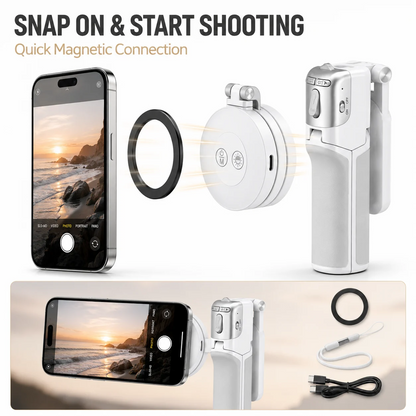 📸 Zoomable Magnetic Palm Grip | Selfie Stick & Tripod