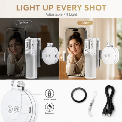 📸 Zoomable Magnetic Palm Grip | Selfie Stick & Tripod