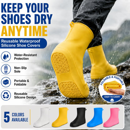 Heavy-Duty Non-Slip Reusable Waterproof Shoe Covers – Keep Shoes Clean & Dry