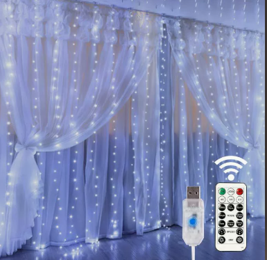 Cascading Starry Window Curtain Lights for Bedroom & Party