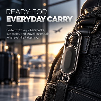 ✨ GPS Key Finder for Apple Find My – Stainless Steel Carabiner Keychain, Waterproof & 4-Month Battery, Global Locator Tracker