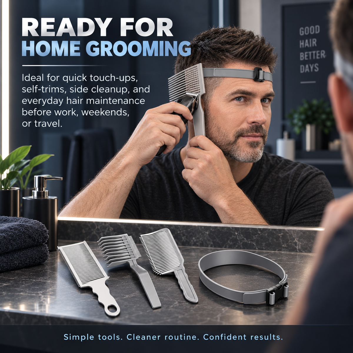 4-Piece Hair Clipper Guide Comb Set – Universal Fit, Professional Barber Combs, DIY Home Haircut Kit