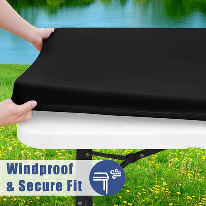 Stretch Fabric Table Top Cap Cover – Elastic Edge, Waterproof & Reusable