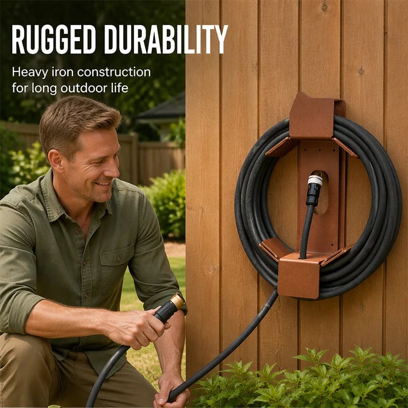 🎉📢📢50% OFF !! ⏰Wall Mounted Iron Garden Hose Holder