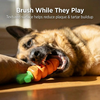 🎁Perfect Gift for Dogs🎁Aggressive Chewer Dog Toys, Durable Carrot Leaf Design