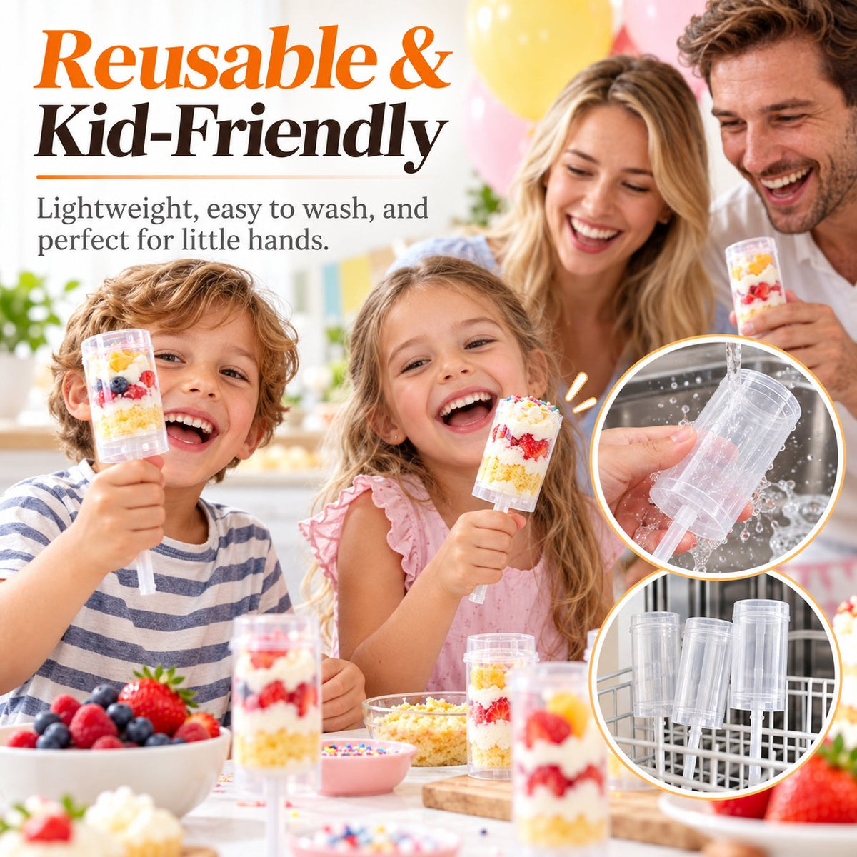 🧁 Clear Push Pop Containers for Layered Desserts