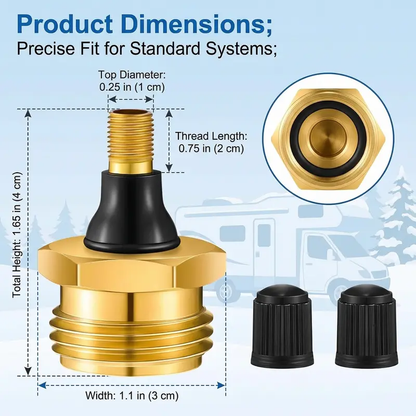 Brass RV Blow Out Plugs with Drain Valve