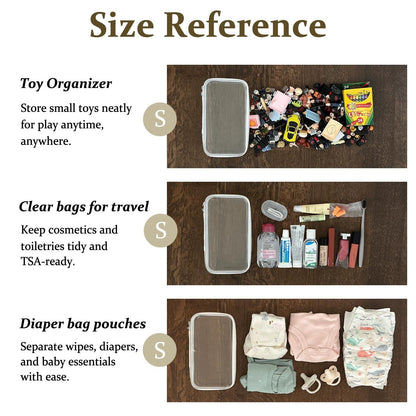 🌟Clear Organizer Storage Box 🌟4PCS Clear Hard Zipper Case PVC Plastic Clear Storage Containers