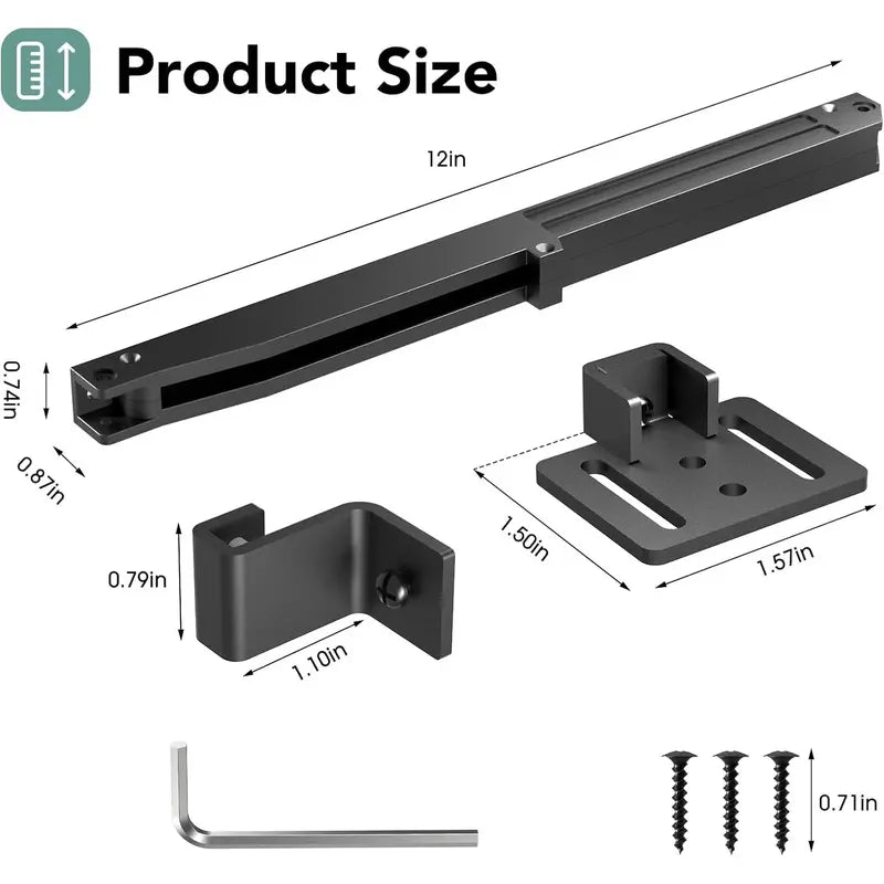 2-Pack Barn Door Soft Close Kit – Hidden Track-Mounted Damper for 88–132 lb Sliding Barn Doors